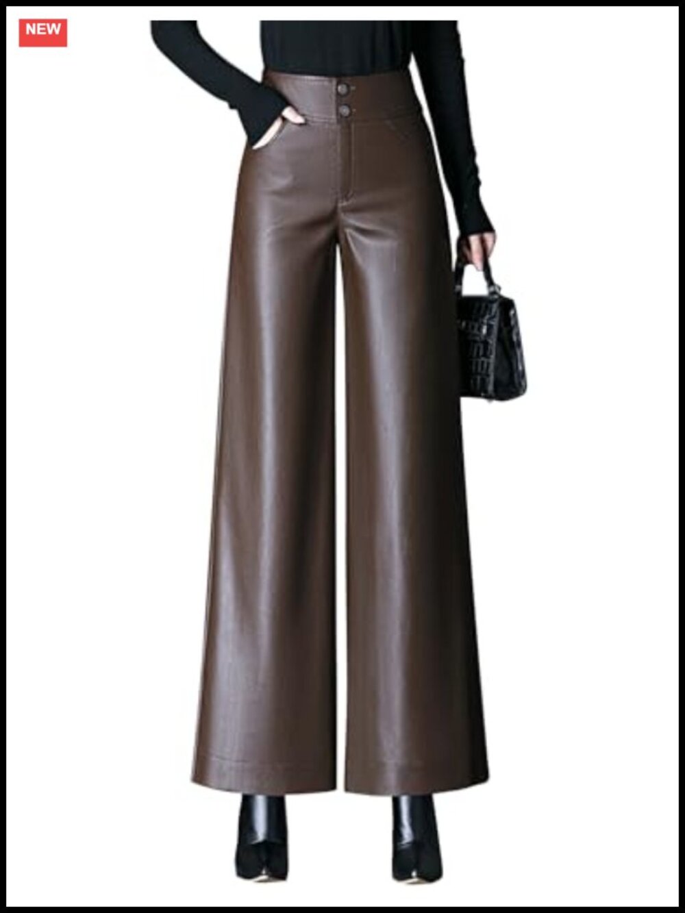 Faux Leather High Waist Wide Leg Palazzo Pants